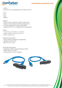 ADAPTADOR MANHATTAN USB 3.0 A HDD SATA 2.5