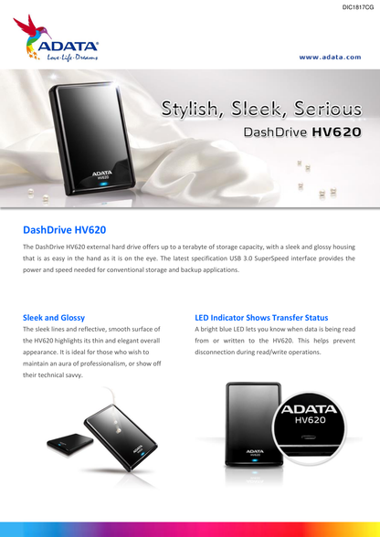 HD EXT 1TB ADATA 2.5 USB 3.0 SLIM AHV620S-1TU3-CBK NEGRO