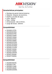 Montaje de Pared para Exterior / Compatible con PTZ HIKVISION / epcom / HiLook