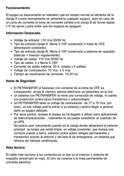 Interface de Urgencia para Planta con Generador Eléctrico