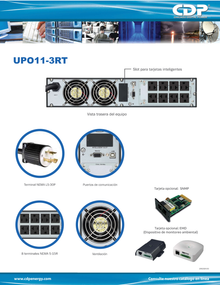 UPS CDP Online UPO11-3RT rack 2U/torre doble conversión Onda Senoidal pura 3000VA/2700W LCD 8 NEMA 5-15R/5-20R 1x USB 1x RS232