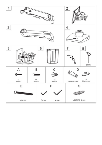 Montaje de Escritorio Articulado para Monitores de  27-45" / Soporta hasta 15 kg / Vesa 75 x 75 / 100 x 100 / Acero / Giro: 360°