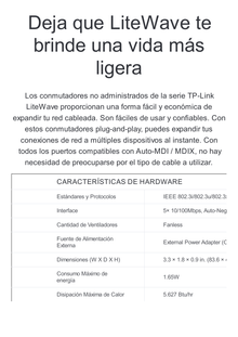 Switch para escritorio 5 puertos 10/100Mbps