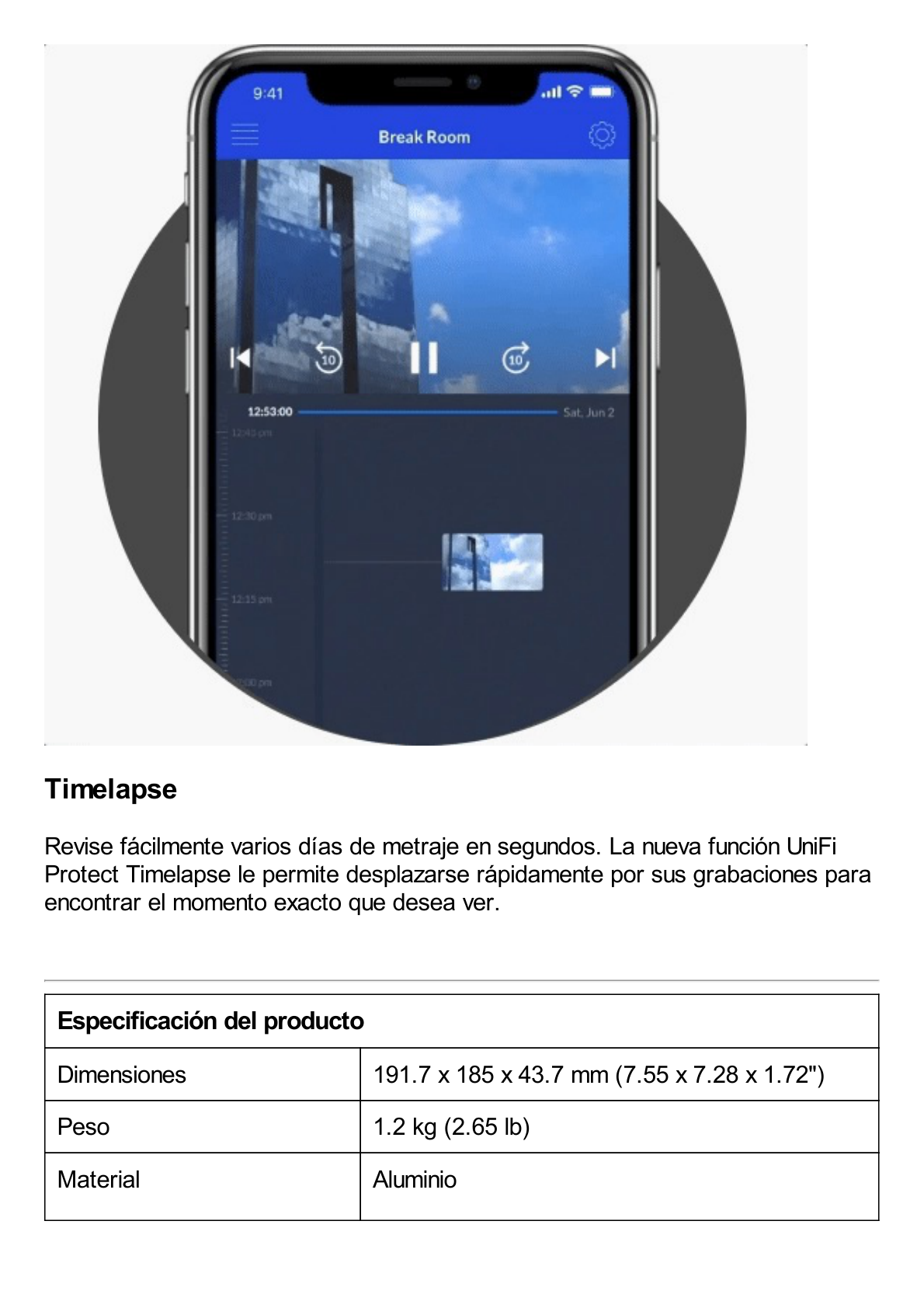 Cámara IP UniFi G4 Bullet resolución 4 MP (1440p) para interior y exterior, con micrófono incorporado, vista día y noche, PoE 802.3af