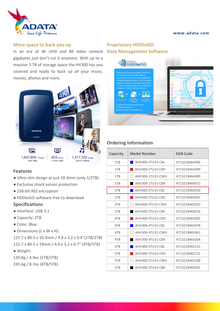 HD EXT 2 TB ADATA 2.5 USB 3.1 HV300 SLIM COLOR AZUL  AHV300-2TU31-CBL