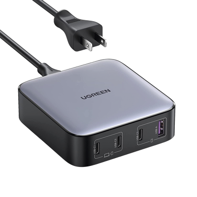 Cargador de Escritorio de 100W | 4 Puertos de Carga Rápida | 3 USB-C | 1 USB-A | Tecnología GaN II +SIC | Power Delivery 3.0 | Quick Charge 4.0 | Chip Confiable y Carga Inteligente | Optimiza la Experiencia de Carga