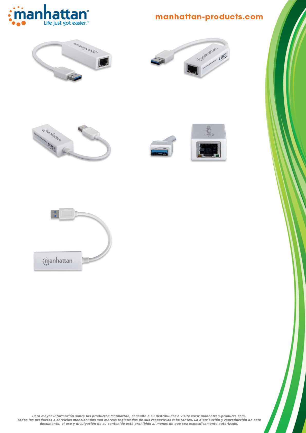 ADAPTADOR MANHATTAN USB 2.0 A RJ45 10/100