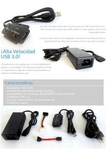 ADAPTADOR USB 3.0 PARA DISCO EXT SATA/IDE XMEDIA UB-3235S-OTB