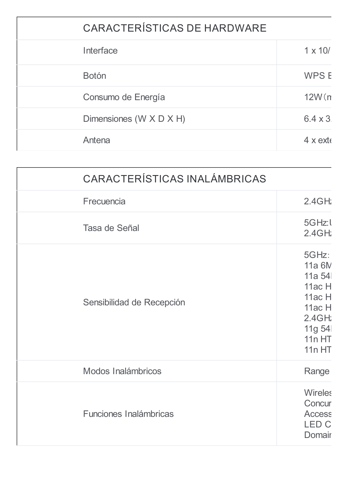 Repetidor / Extensor de Cobertura WiFi AC, 2600 Mbps, doble banda 2.4 GHz y 5 GHz, con 1 puerto 10/100/1000 Mbps, 4 antenas externas