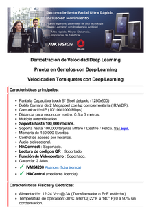 Terminal Facial Min Moe 8" Touch / Delgada y Estética / PoE / 100,000 rostros / Exterior IP65 / Función de Videoportero y Lectura de Códigos QR / Lectura de tarjetas