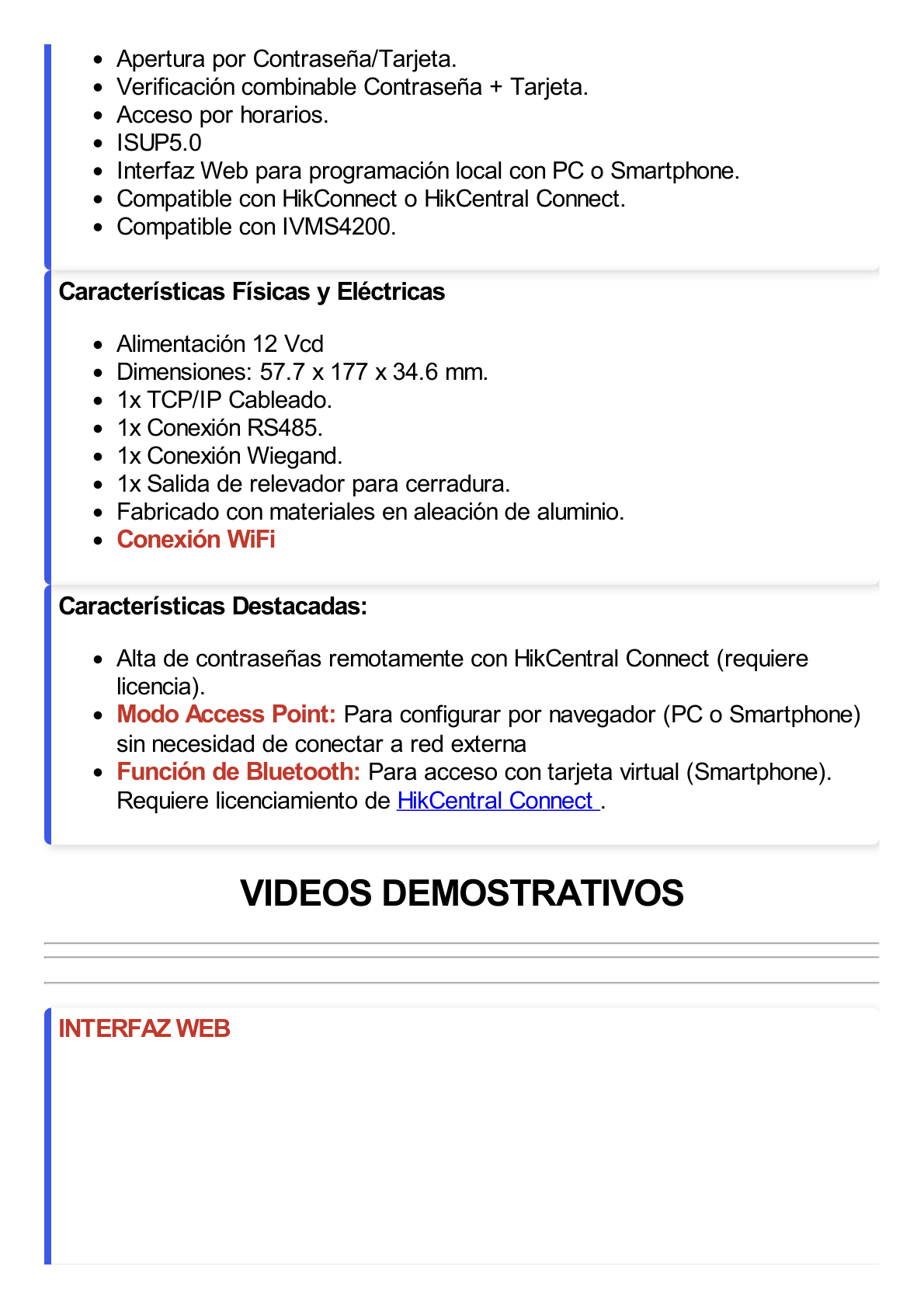 Teclado Exterior WiFi Antivandálico IP65 & IK08 / Administrable en la Nube / Alta y Baja de Passwords Remotamente con Horarios / Acceso por PIN, Tarjeta MIFARE, Huella y Tarjeta Virtual Bluetooth