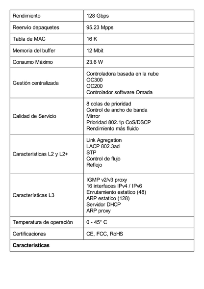 Switch Omada SDN Administrable / 24 puertos Gigabit y 4 puertos SFP+ / Funciones sFlow, QinQ y QoS / Administración centralizada OMADA