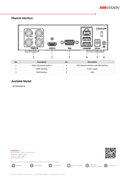 Kit Dvr Hikvision 4 Canales Turbohd 1080 mpx Incluye Dvr 4 Canales con unidad de Almacenamiento eSSD de 300gb/ 4 camaras bala c/microfono y Accesorios