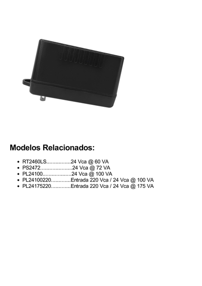 Transformador de Pared 12 Vca 30 VA