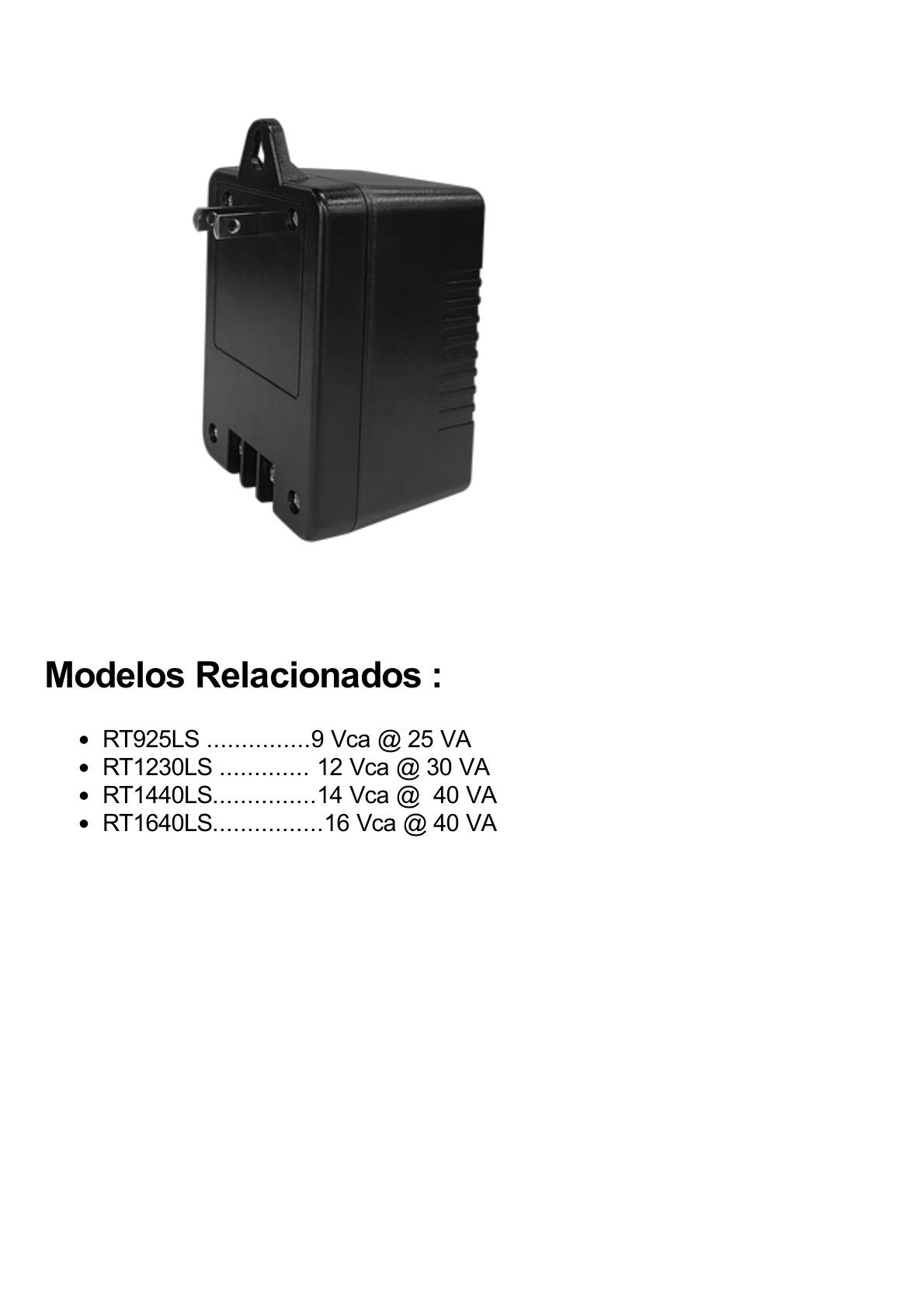 Transformador reforzado de 14 vAC 40 va