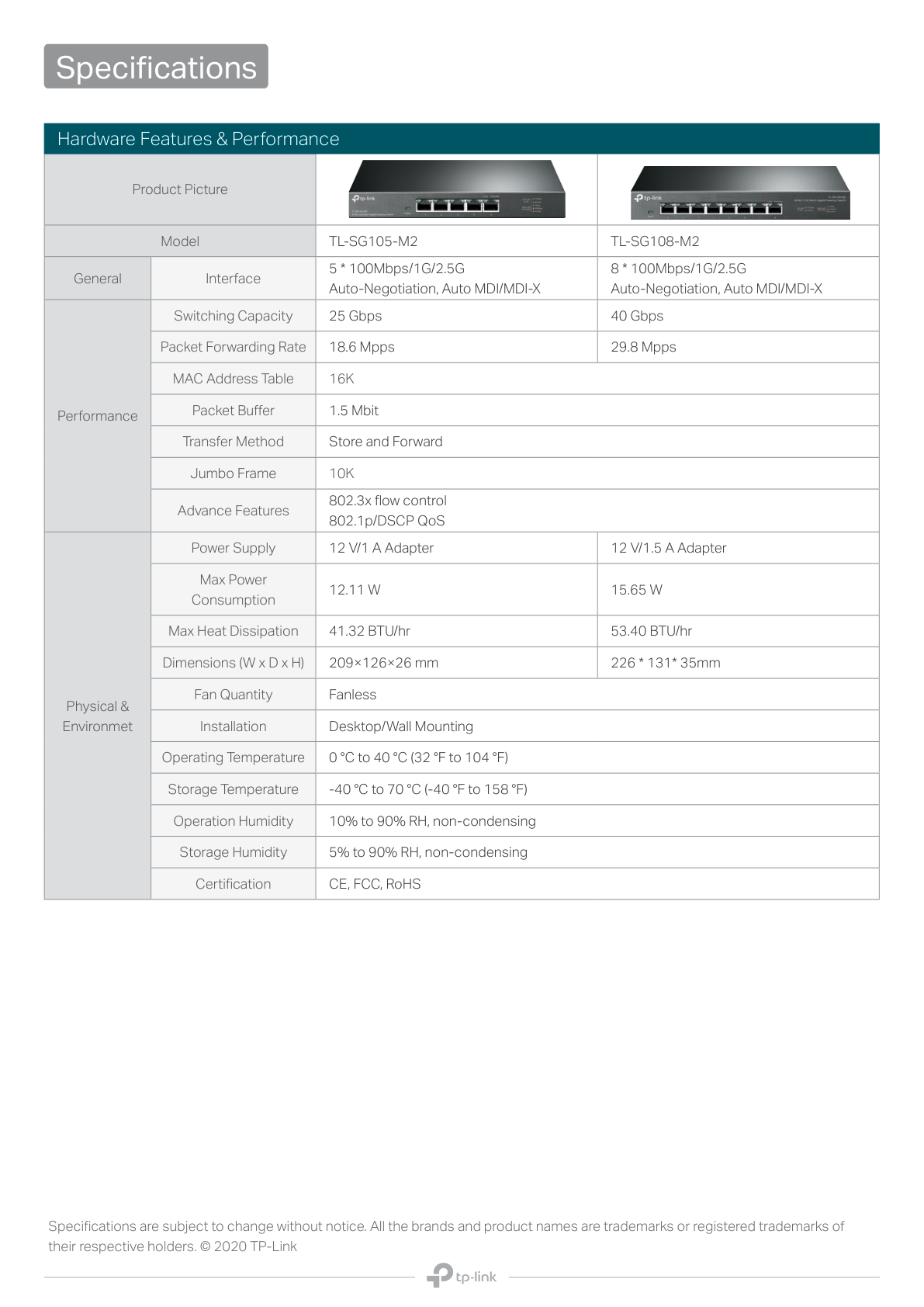 Switch TP-Link TL-SG108-M2 metálico escritorio 8 puertos RJ45 hasta 2.5 Gbps Multi-Gig no adminsitrable operación sileciosa