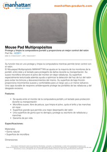 MOUSE PAD MICROFIBRA 3 EN 1