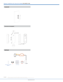 Detector Dahua DHI-ARD512-W2 rotura de cristal inalambrico deteccion de frecuencias altas y bajas simultaneas indicador LED