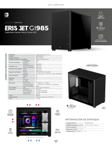 Gabinete Balam Rush Eris Jet GI985 Negro Sin Fuente Micro Torre con Cristal