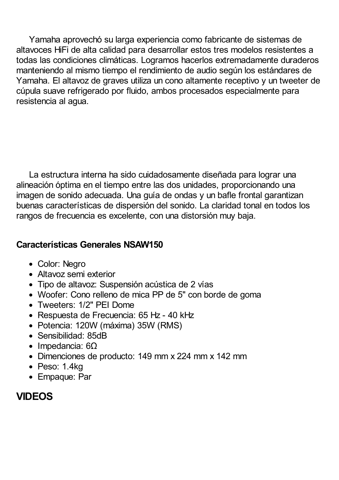 Altavoces de Montaje en Superficie de 2 vias | Woofer 5 in, Tweeter 0.5 in | Semi-Exterior, 6 ohms | Par Color Negro