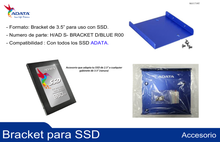 BRACKET (LAMINA) SSD MARCA ADATA 2.5 A 3.5 AZUL 62611004