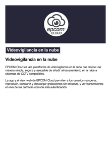 Suscripción Anual Epcom Cloud / Grabación en la nube para 1 canal de video a 4MP con 90 días de retención / Grabación por detección de movimiento