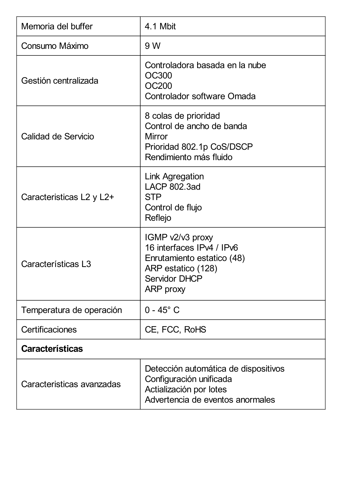 Switch Omada SDN Administrable 16 puertos 10/100/1000 Mbps / 8 Puertos PoE Inteligente af/at / Administración centralizada OMADA SDN / Presupuesto PoE 120W