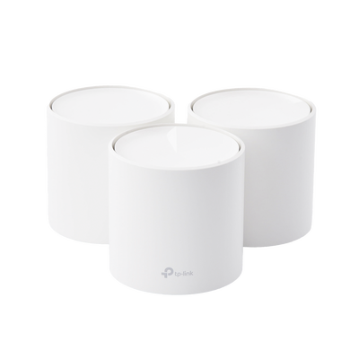 Kit 3 Routers Inalámbricos MESH Interior para Hogar / Doble Banda Wi-Fi 6 AX1800 Mbps / 2 Puerto Gigabit WAN/LAN / 2 Antenas Internas / Administración Mediante la App Deco (iOS, Android) / Protección HomeShield