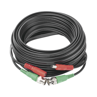 Cable coaxial ( BNC RG59 ) + Alimentación / SIAMÉS / 10 Metros / Aleación Cobre + Aluminio CCA / Para Cámaras 4K  / Uso interior y exterior