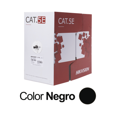 Bobina de Cable UTP 305 Mts / Cat 5E (24 AWG) / Color Negro / PE / Uso en Exterior / 100% Cobre / Aplicaciones de CCTV, Redes de Datos y Enlaces Inalámbricos