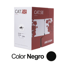 Bobina de Cable UTP 305 Mts / Cat 5E (24 AWG) / Color Negro / PE / Uso en Exterior / 100% Cobre / Aplicaciones de CCTV, Redes de Datos y Enlaces Inalámbricos