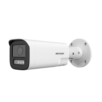 Bala IP 4 Megapíxel / Lente Mot. 2.8 a 12 mm / Dual Light (50 mts IR + 50 mts Luz Blanca) / ACUSENSE Lite / Audio de Dos Vías /  Luz Intermitente y Alerta de Audio / Exterior IP67 / WDR 120 dB / PoE / ONVIF / Micro SD