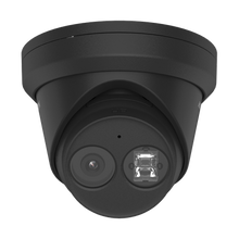 Turret IP 4 Megapixel / Color Negro / Lente 2.8 mm / 30 mts IR EXIR / Exterior IP67 / WDR 120 dB / PoE / ACUSENSE (Evita Falsas Alarmas)  / Micrófono Integrado / Metal / MicroSD / ONVIF / ACUSEARCH