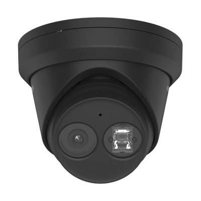 Turret IP 4 Megapixel / Color Negro / Lente 2.8 mm / 30 mts IR EXIR / Exterior IP67 / WDR 120 dB / PoE / ACUSENSE (Evita Falsas Alarmas)  / Micrófono Integrado / Metal / MicroSD / ONVIF / ACUSEARCH