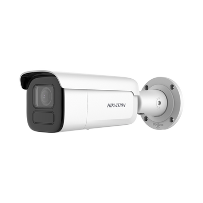 Bala IP 4 Megapixel / Lente Mot. 2.8 a 12 mm / 60 mts IR EXIR / Anticorroción / IP67 / IK10 / DARKFIGHTER / WDR 120 dB / PoE / ACUSENSE (Filtro de Falsas Alarmas) / Entrada y Salida de Audio y Alarmas / Micro SD / ACUSEARCH