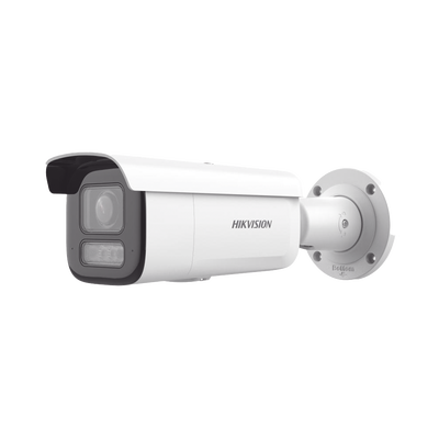 [Dual Light + 2 Micrófonos Integrados] Bala IP 6 Megapixel / Lente Mot. 2.8 a 12 mm / 60 mts Luz Blanca + 60 mts IR / Exterior IP67 / IK10 /  WDR 120 dB / PoE+ / ACUSENSE / Alarmas I/O / Micro SD / ONVIF / Metal / ACUSEARCH