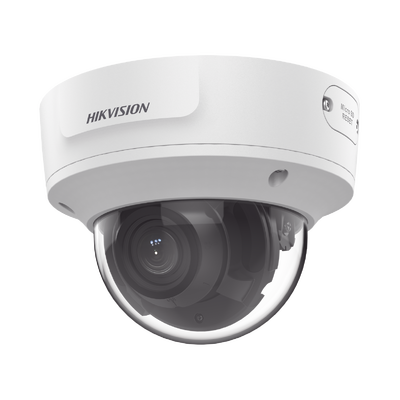 Domo IP 5 Megapixel / Lente Mot. 2.7 a 13.5 mm / 45 mts IR EXIR / AcuSense / IP67 / IK10 / WDR 120 dB / PoE+ / Entrada y Salida de Audio y Alarmas / MicroSD