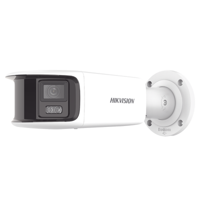 [ PROTECCIÓN ACTIVA ] Bala IP Panorámica 8 Megapixel / 180° / Lente 4 mm / Imagen a Color 24/7 / PoE / WDR 130° / IP67 / ACUSENSE / Protección Activa (Luz Estroboscópica y Alarma Audible) / 40 mts Luz Blanca / MicroSD