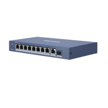 Switch Gigabit PoE+ / No Administrable / 8 Puertos 1000 Mbps PoE+ / 1 Puerto 1000 Mbps de Uplink + 1 Puerto SFP / 110 Watts