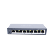 Switch Monitoreable PoE+ / 8 puertos 100 Mbps PoE+ / 1 puerto 1000 Mbps de Uplink / PoE hasta 300 Metros / Conexión Remota desde Hik-ParnerPro / 110 W