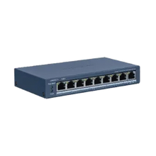 Switch PoE+ / Monitoreable / 8 Puertos 100 Mbps PoE+ / 1 Puerto 1000 Mbps Uplink / PoE hasta 300 metros / Conexión Remota desde Hik-PartnerPro / 60 W