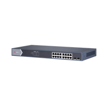 Switch Gigabit PoE+ / Administrable / 16 Puertos 1000 Mbps PoE+ / 2 Puertos SFP / Configuración Remota desde Hik-ParnerPro / PoE hasta 300 Metros / 225 Watts