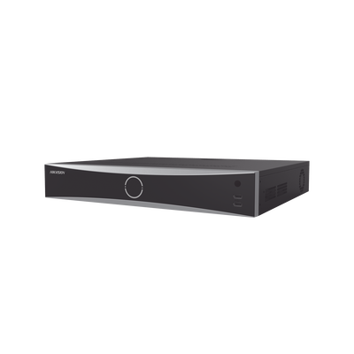 NVR 12 Megapixel (4K) / 16 canales IP / 16 Puertos PoE+ / AcuSense (Evita Falsas Alarmas) / Reconocimiento Facial / 4 Bahías de Disco Duro / Switch PoE 300 mts  / HDMI en 4K / Alarmas I/O