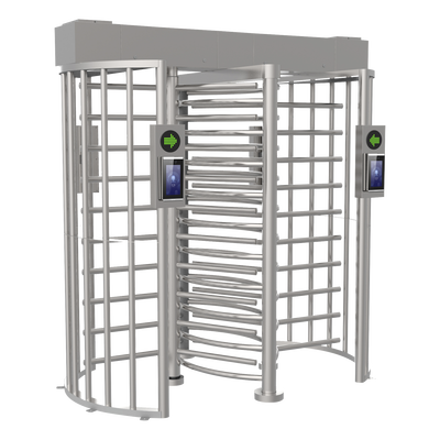 Torniquete DOBLE (2 Carriles) de Cuerpo Completo Bidireccional / Exterior / Acero Inoxidable SUS304 / 30 Personas por Minuto / Compatible con Reconocimiento Facial (Terminal no Incluida)