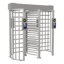 Torniquete DOBLE (2 Carriles) de Cuerpo Completo Bidireccional / Exterior / Acero Inoxidable SUS304 / 30 Personas por Minuto / Compatible con Reconocimiento Facial (Terminal no Incluida)