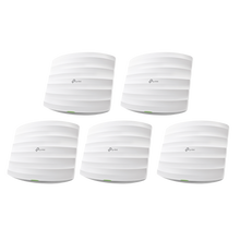 Kit de 5 Puntos de Accesso Omada doble banda 802.11ac, MU-MIMO, PoE af y PoE Pasivo, soporta hasta 100 clientes, hasta 1350 Mbps.