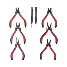 Juego de Herramientas con 6 Pinzas Eléctricas de 4.5" + 2 Desarmadores de Precisión (Plano y Cruz).