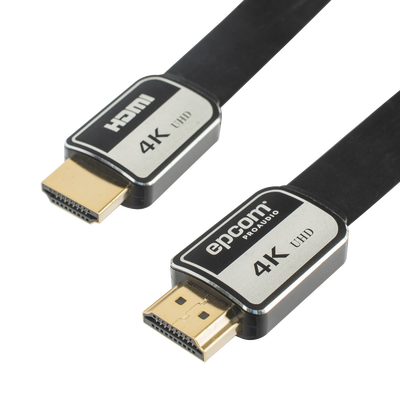 Cable HDMI de 3m | Alta Definición | Version 2.0 | Alta velocidad 18Gbps | 4K@60Hz | Conectores Chapados en Oro | Tipo Plano