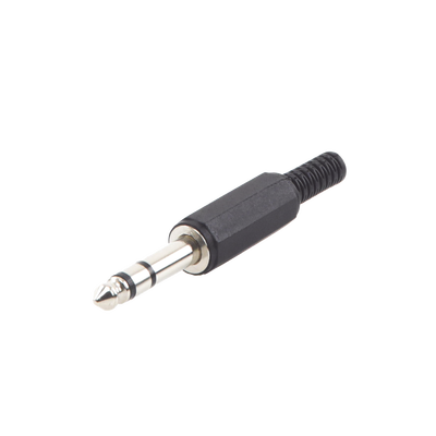 Conector macho de 6,3 mm con funda de plastico (estereo)