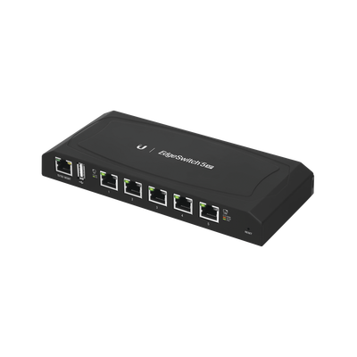 EdgeSwitch 5XP Administrable de 5 Puertos Gigabit PoE de 24 V Pasivo, con funciones avanzadas de Capa 2